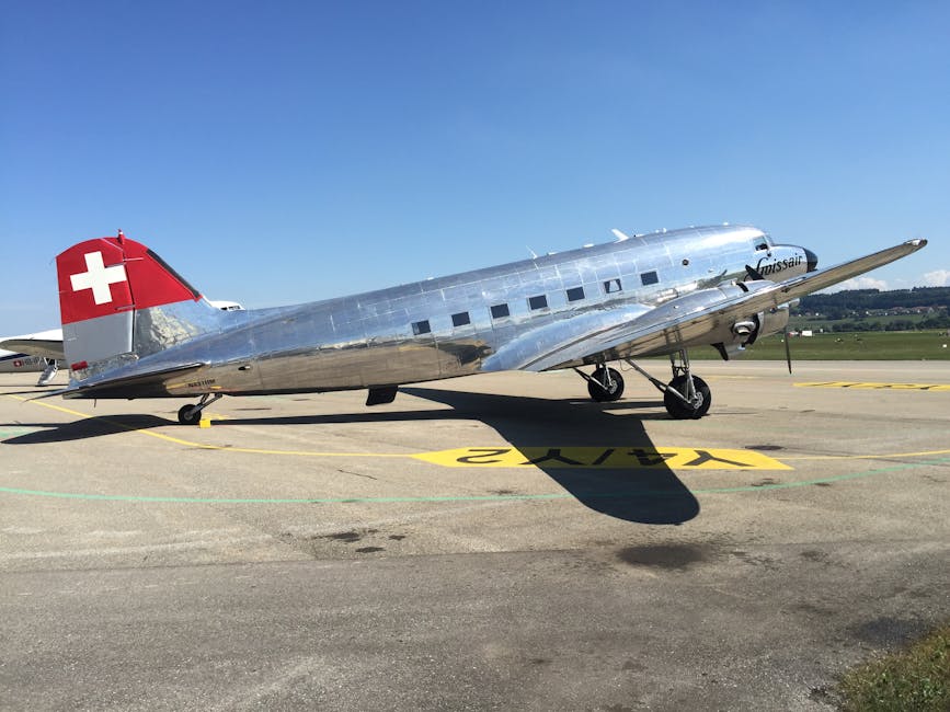 Vintage Swissair plane representing global wellness travel